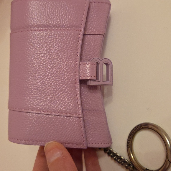 Balenciaga Purple Leather Card Holder W/ Keychain - Picture 3 of 12